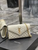 [REP 1:1] Saint Laurent Envelope Small Chain Bag White For Women, Women's Bags 8.6in/22cm YSL