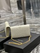 [REP 1:1] Saint Laurent Envelope Small Chain Bag White For Women, Women's Bags 8.6in/22cm YSL