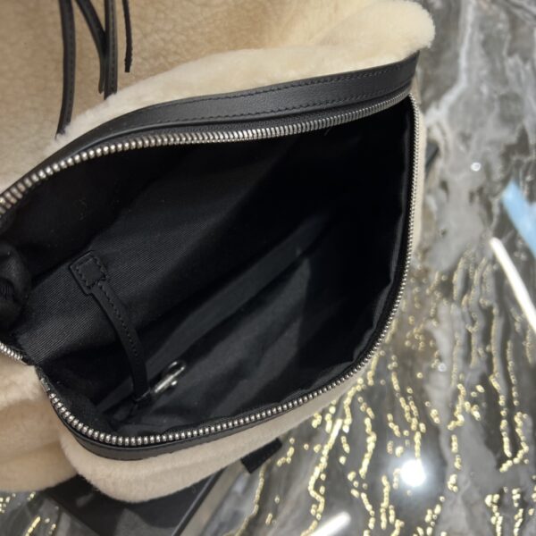 [REP 1:1] Saint Laurent Fleece Backpack Beige For Women, Women's Bags 16.1in/41cm YSL