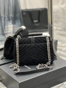 [REP 1:1] Saint Laurent Frosted Belt Fringe Perennial Messenger Bag Black For Women, Women's Bags 9.4in/24cm YSL