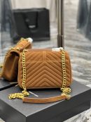 [REP 1:1] Saint Laurent Frosted Belt Fringe Perennial Messenger Bag Brown For Women, Women's Bags 9.4in/24cm YSL