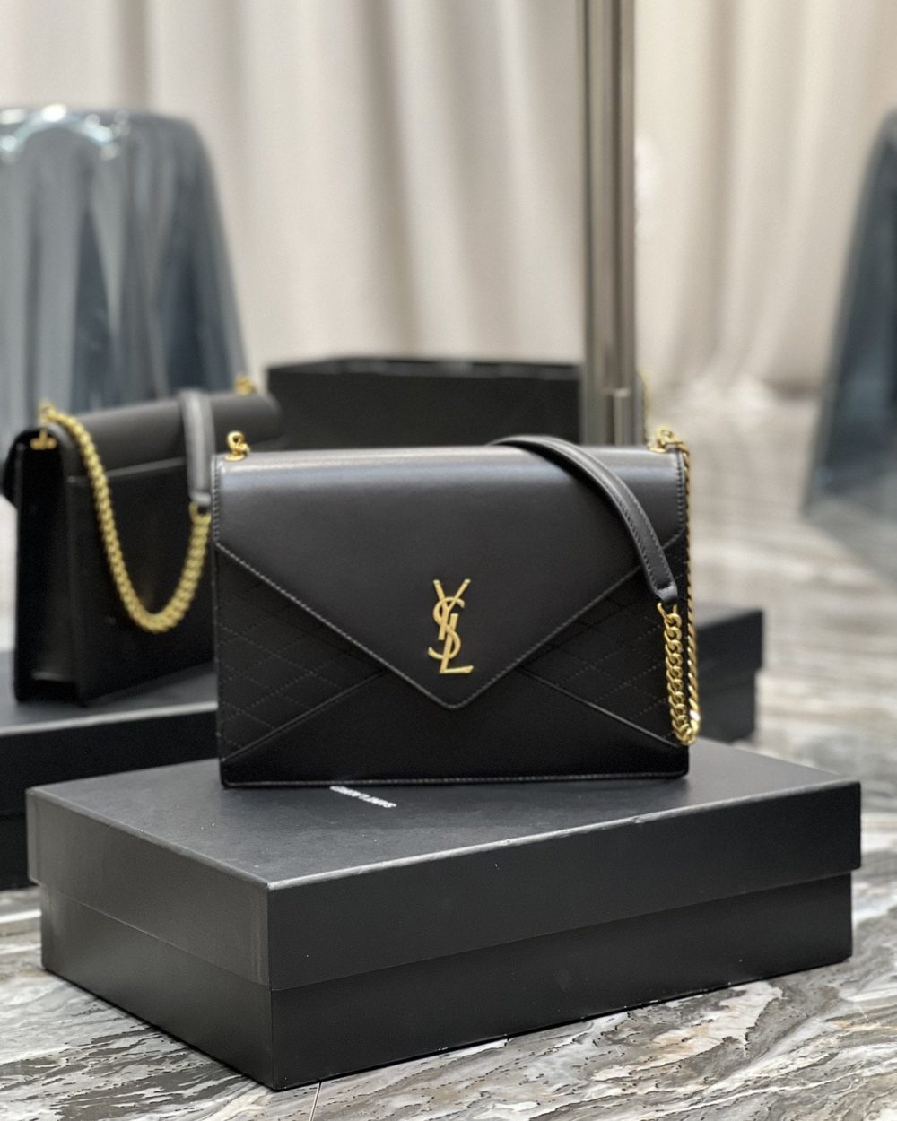 [REP 1:1] Saint Laurent Gaby Chain Bag Black With Gold Hardware For Women 10.4in/27cm YSL 6688641EL071000