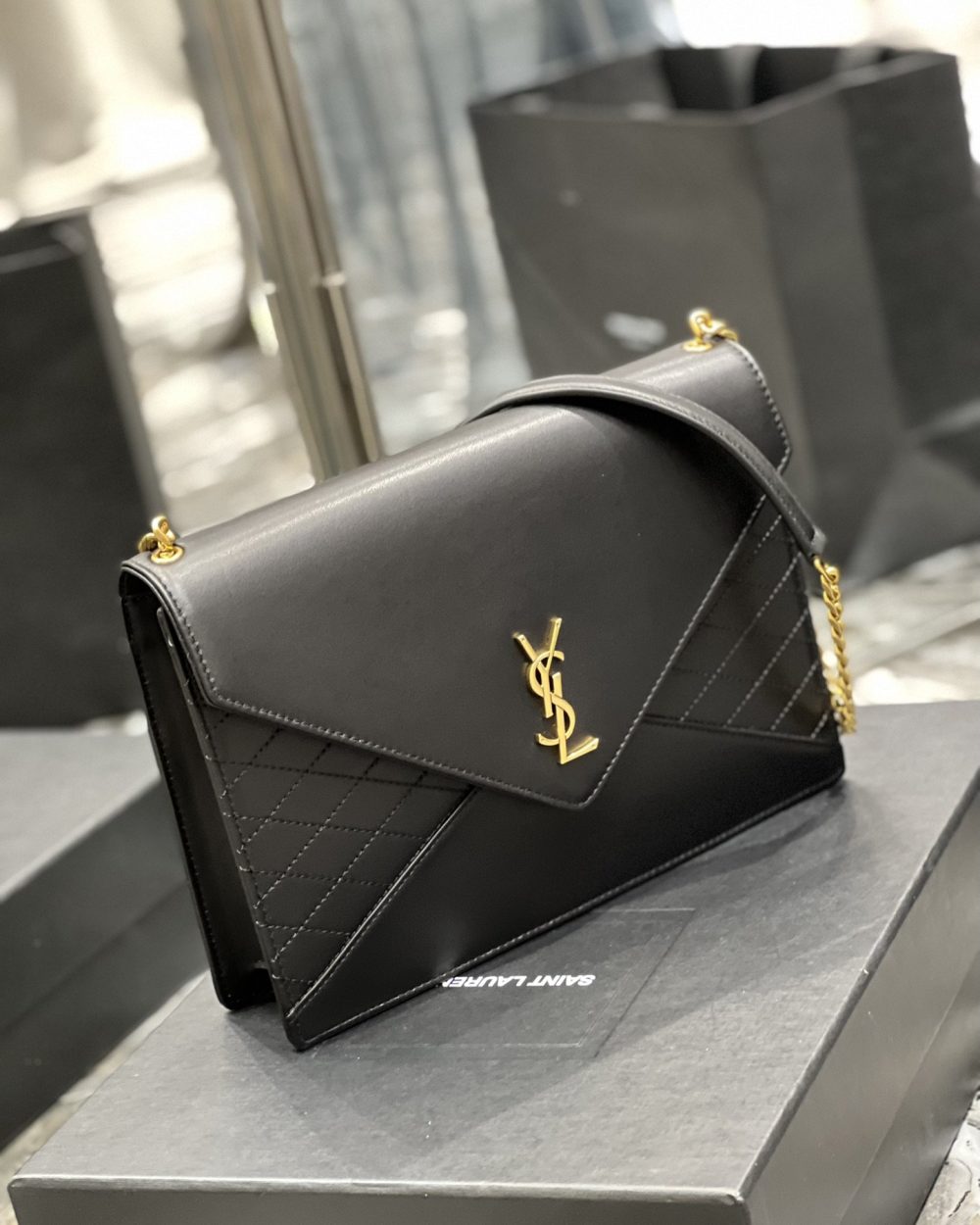 [REP 1:1] Saint Laurent Gaby Chain Bag Black With Gold Hardware For Women 10.4in/27cm YSL 6688641EL071000