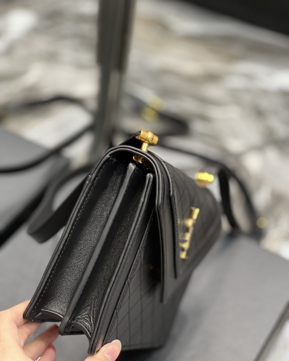 [REP 1:1] Saint Laurent Gaby Mini Satchel Black For Women, Women's Bags 7.9in/20cm YSL 6855741EL071000