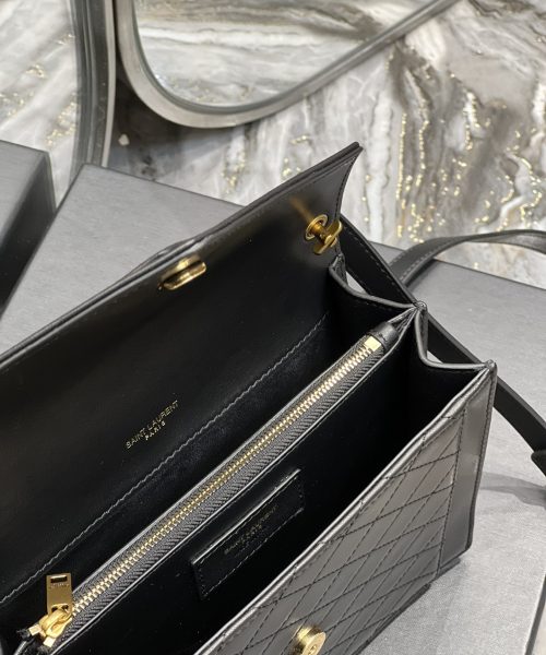 [REP 1:1] Saint Laurent Gaby Mini Satchel Black For Women, Women's Bags 7.9in/20cm YSL 6855741EL071000