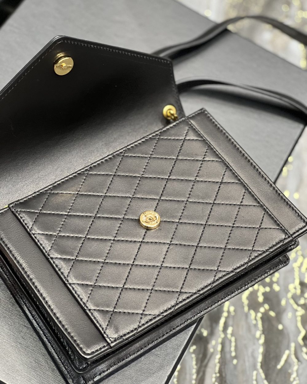 [REP 1:1] Saint Laurent Gaby Mini Satchel Black For Women, Women's Bags 7.9in/20cm YSL 6855741EL071000