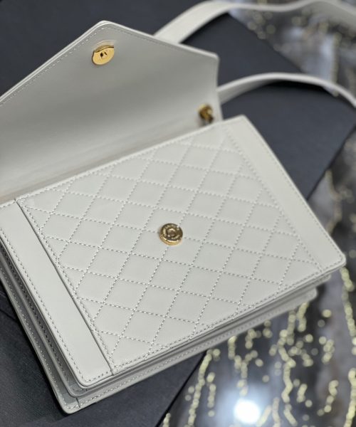 [REP 1:1] Saint Laurent Gaby Mini Satchel White For Women, Women's Bags 7.9in/20cm YSL 6855741EL079207