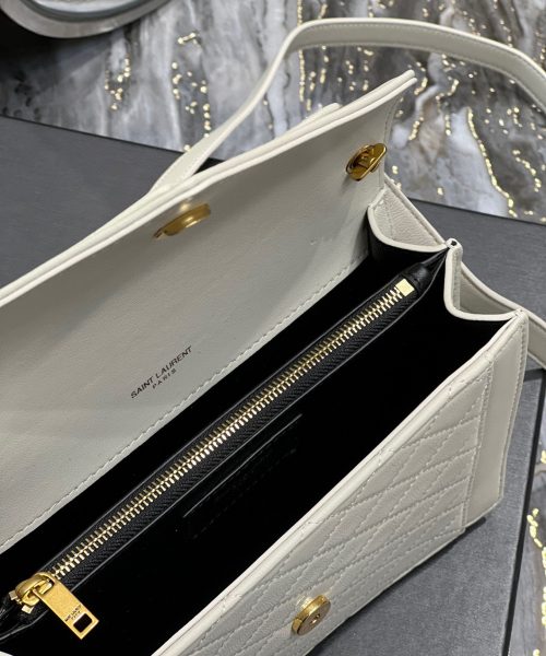 [REP 1:1] Saint Laurent Gaby Mini Satchel White For Women, Women's Bags 7.9in/20cm YSL 6855741EL079207