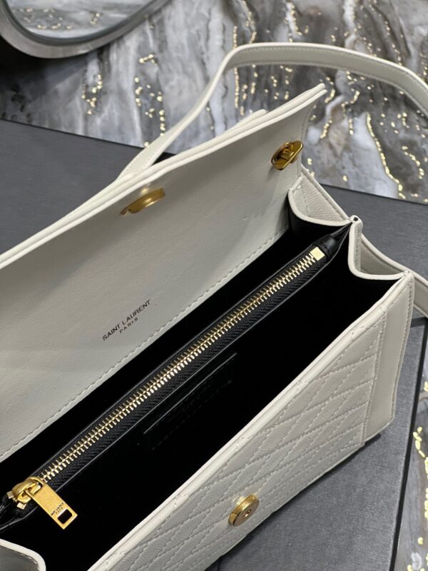 [REP 1:1] Saint Laurent Gaby Mini Satchel White For Women, Women's Bags 7.9in/20cm YSL 6855741EL079207