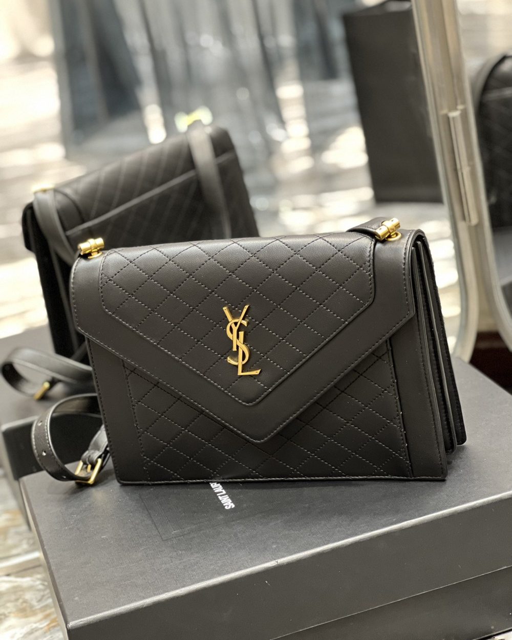 [REP 1:1] Saint Laurent Gaby Satchel Bag In Black With Gold Toned Hardware For Women 10.2in/26cm 6688631EL071000