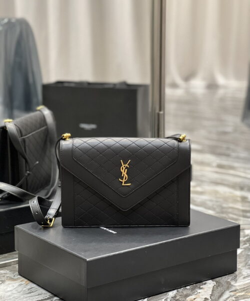 [REP 1:1] Saint Laurent Gaby Satchel Bag In Black With Gold Toned Hardware For Women 10.2in/26cm 6688631EL071000