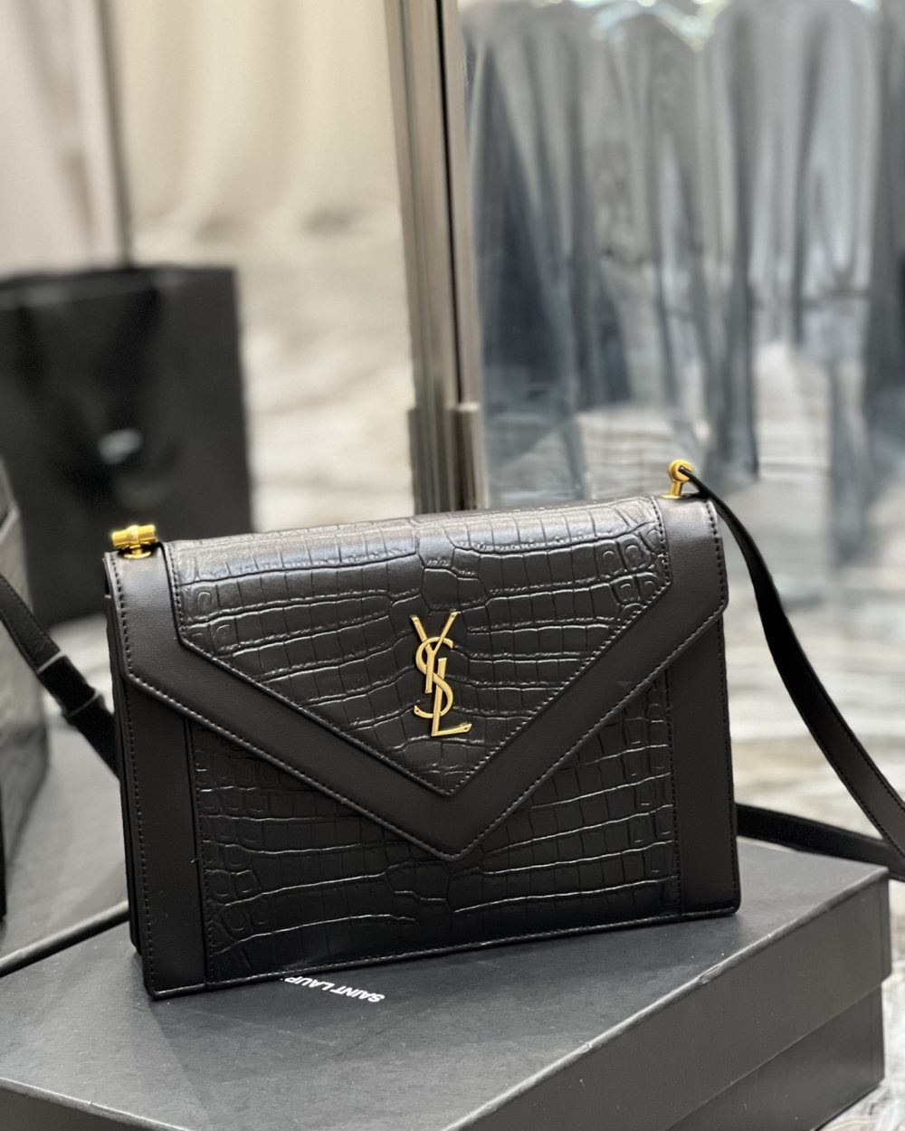 [REP 1:1] Saint Laurent Gaby Satchel Bag In Black With Gold Toned Hardware For Women 10.2in/26cm YSl 695724DZEUW1000