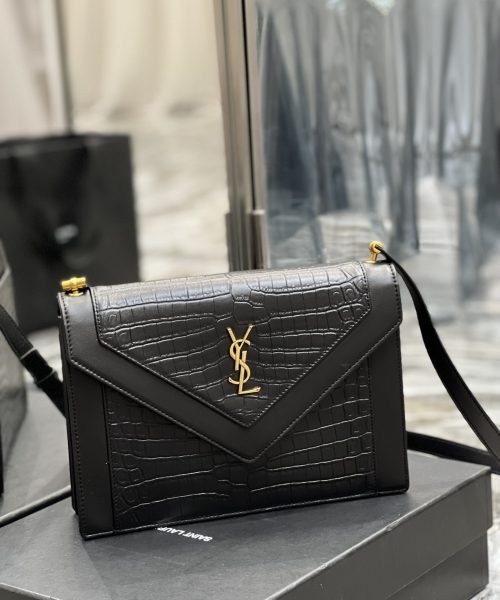 [REP 1:1] Saint Laurent Gaby Satchel Bag In Black With Gold Toned Hardware For Women 10.2in/26cm YSl 695724DZEUW1000
