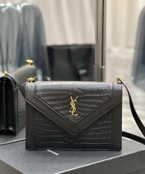 [REP 1:1] Saint Laurent Gaby Satchel Bag In Black With Gold Toned Hardware For Women 10.2in/26cm YSl 695724DZEUW1000