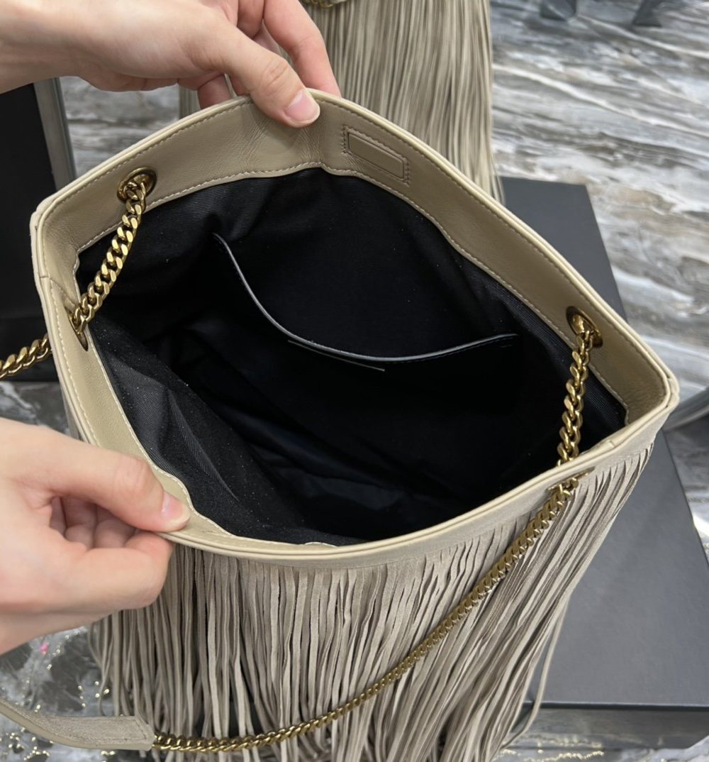 [REP 1:1] Saint Laurent Grace Ladies Tassel Beige For Women, Women's Bags 13.8in/35cm YSL