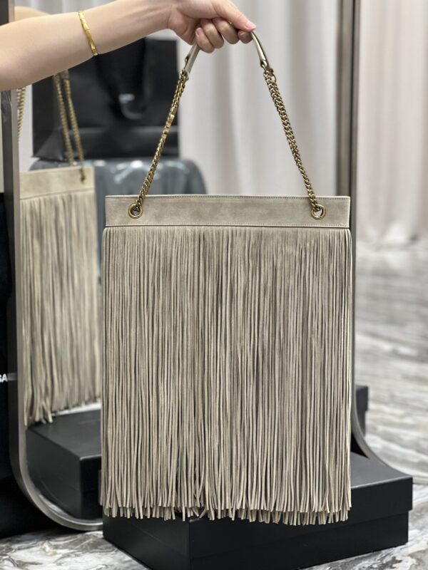 [REP 1:1] Saint Laurent Grace Ladies Tassel Beige For Women, Women's Bags 13.8in/35cm YSL