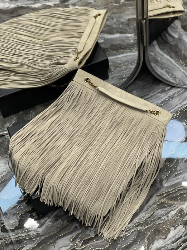 [REP 1:1] Saint Laurent Grace Ladies Tassel Beige For Women, Women's Bags 13.8in/35cm YSL