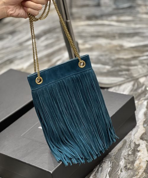 [REP 1:1] Saint Laurent Grace Ladies Tassel Blue For Women, Women's Bags 8.3in/21cm YSL