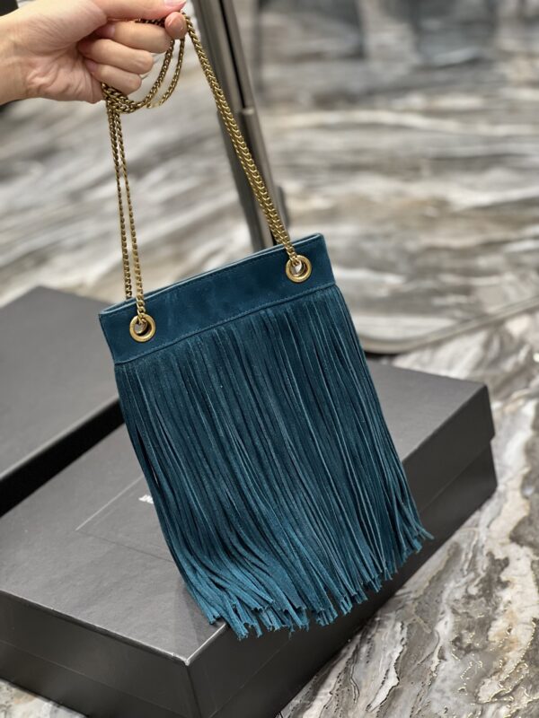[REP 1:1] Saint Laurent Grace Ladies Tassel Blue For Women, Women's Bags 8.3in/21cm YSL