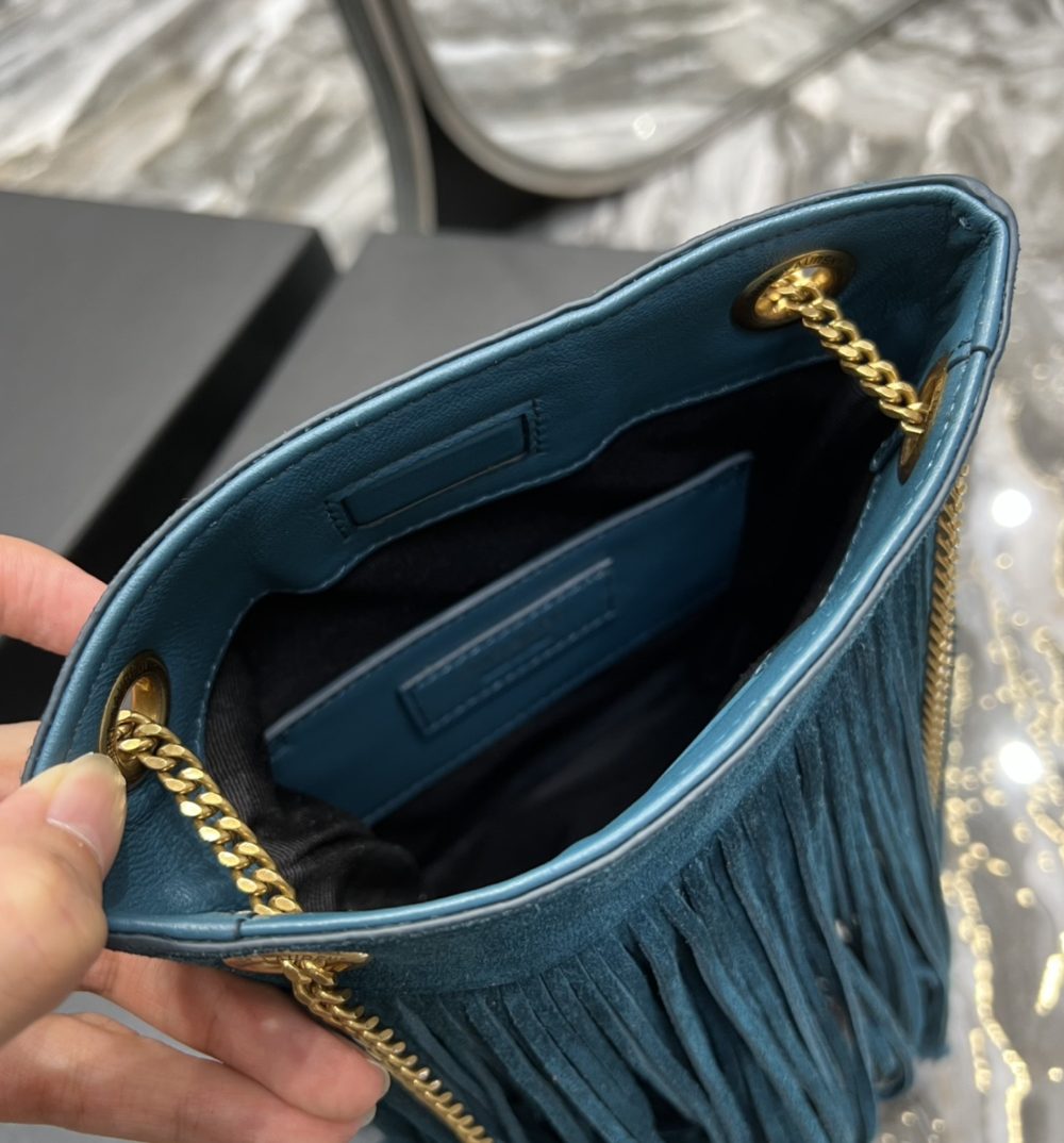 [REP 1:1] Saint Laurent Grace Ladies Tassel Blue For Women, Women's Bags 8.3in/21cm YSL
