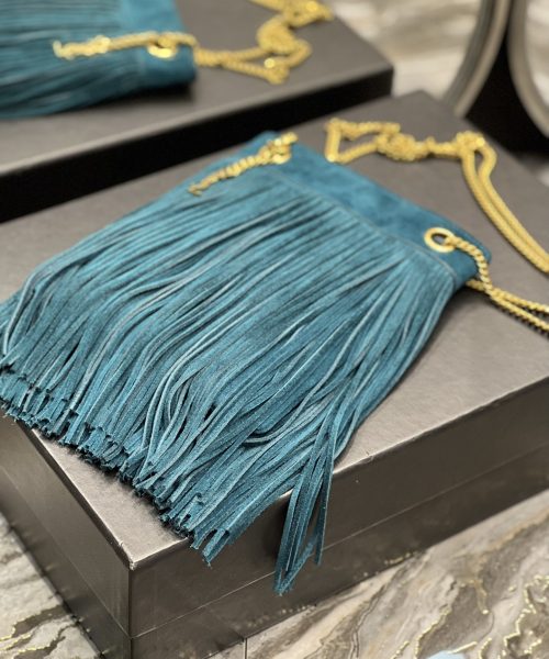 [REP 1:1] Saint Laurent Grace Ladies Tassel Blue For Women, Women's Bags 8.3in/21cm YSL