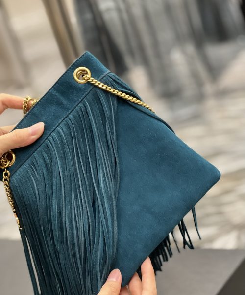 [REP 1:1] Saint Laurent Grace Ladies Tassel Blue For Women, Women's Bags 8.3in/21cm YSL