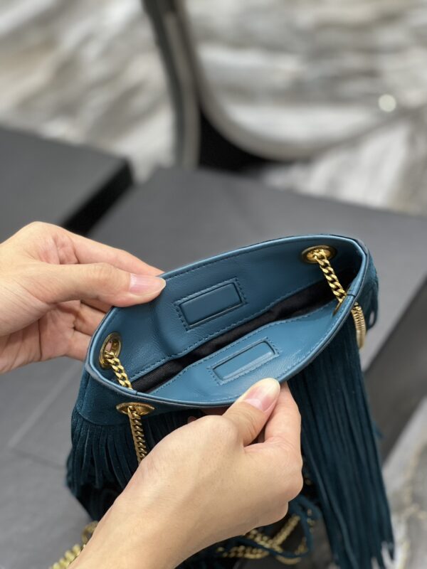 [REP 1:1] Saint Laurent Grace Ladies Tassel Blue For Women, Women's Bags 8.3in/21cm YSL