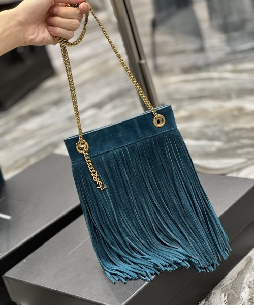 [REP 1:1] Saint Laurent Grace Ladies Tassel Blue For Women, Women's Bags 8.3in/21cm YSL