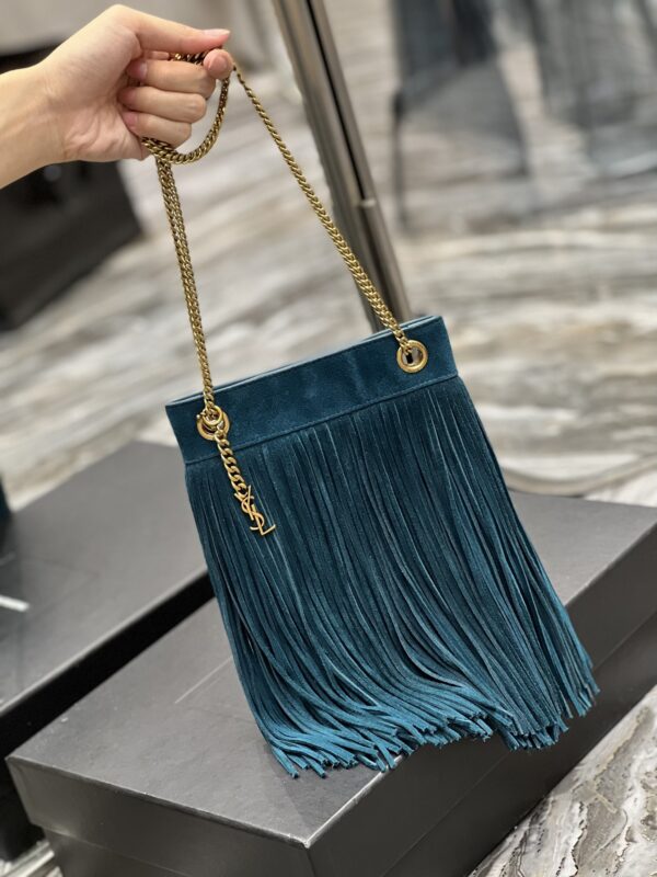 [REP 1:1] Saint Laurent Grace Ladies Tassel Blue For Women, Women's Bags 8.3in/21cm YSL