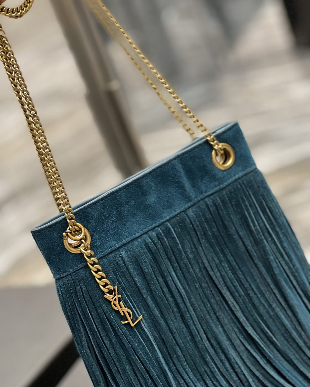 [REP 1:1] Saint Laurent Grace Ladies Tassel Blue For Women, Women's Bags 8.3in/21cm YSL