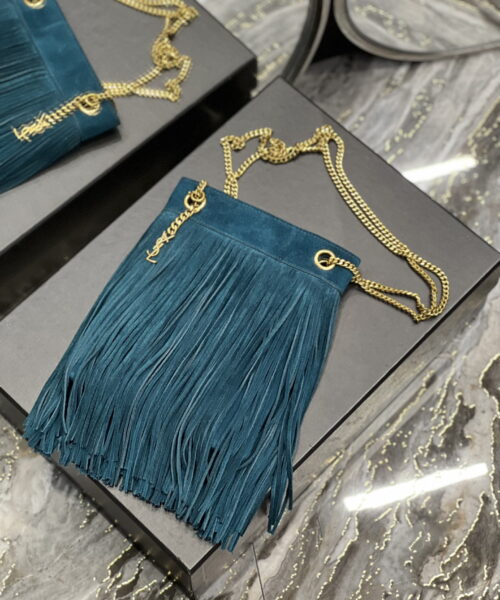 [REP 1:1] Saint Laurent Grace Ladies Tassel Blue For Women, Women's Bags 8.3in/21cm YSL