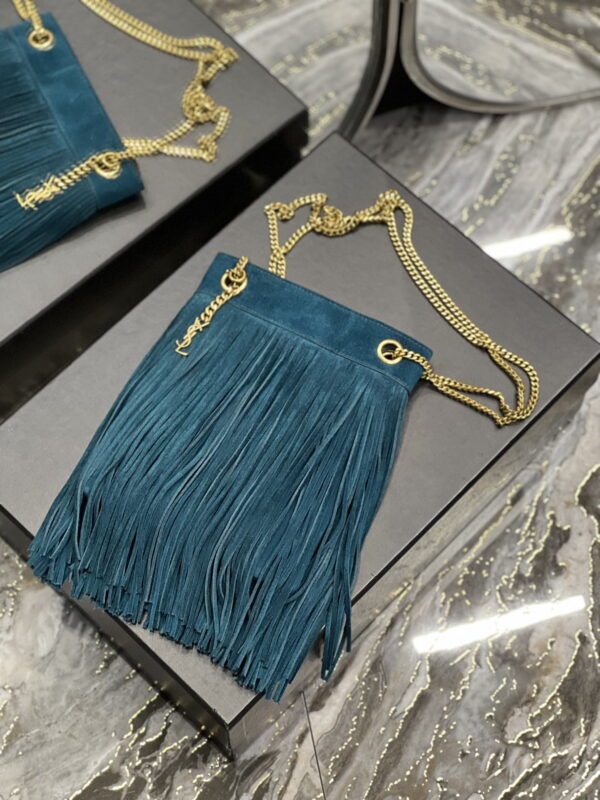 [REP 1:1] Saint Laurent Grace Ladies Tassel Blue For Women, Women's Bags 8.3in/21cm YSL
