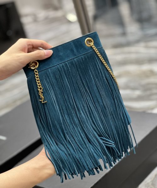 [REP 1:1] Saint Laurent Grace Ladies Tassel Blue For Women, Women's Bags 8.3in/21cm YSL