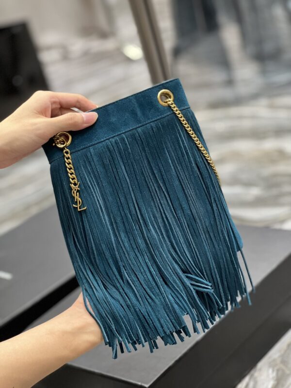 [REP 1:1] Saint Laurent Grace Ladies Tassel Blue For Women, Women's Bags 8.3in/21cm YSL