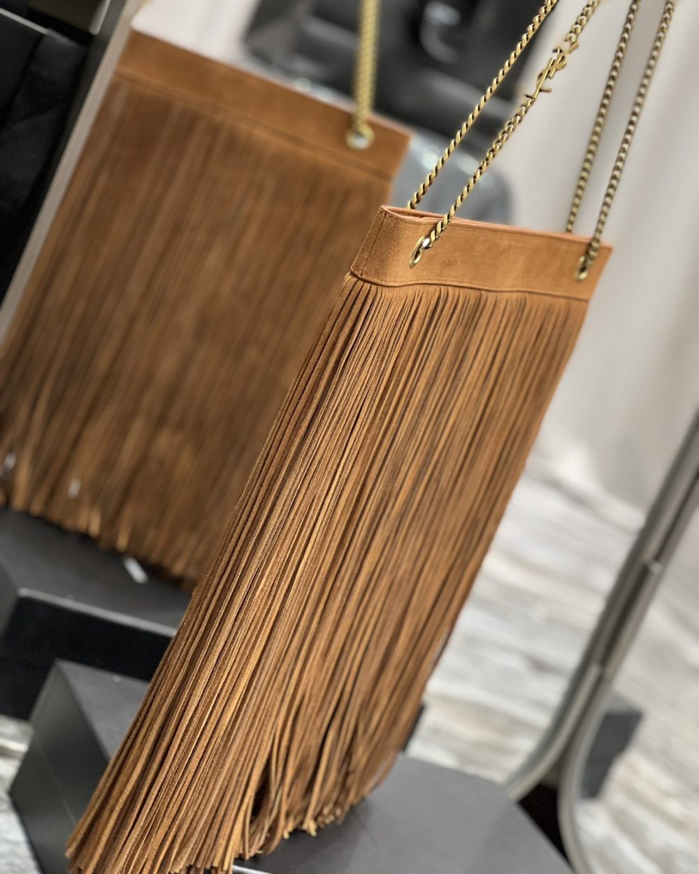 [REP 1:1] Saint Laurent Grace Ladies Tassel Brown For Women, Women's Bags 13.8in/35cm YSL‎