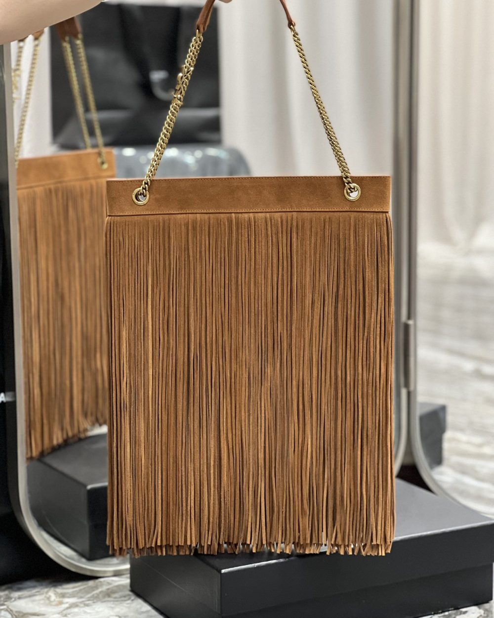 [REP 1:1] Saint Laurent Grace Ladies Tassel Brown For Women, Women's Bags 13.8in/35cm YSL‎