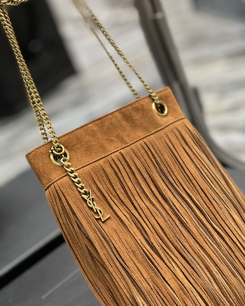 [REP 1:1] Saint Laurent Grace Ladies Tassel Brown For Women, Women's Bags 8.3in/21cm YSL