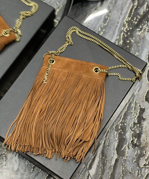 [REP 1:1] Saint Laurent Grace Ladies Tassel Brown For Women, Women's Bags 8.3in/21cm YSL