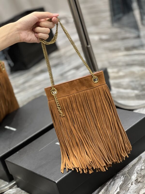 [REP 1:1] Saint Laurent Grace Ladies Tassel Brown For Women, Women's Bags 8.3in/21cm YSL