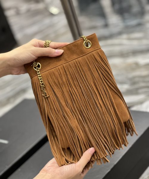 [REP 1:1] Saint Laurent Grace Ladies Tassel Brown For Women, Women's Bags 8.3in/21cm YSL