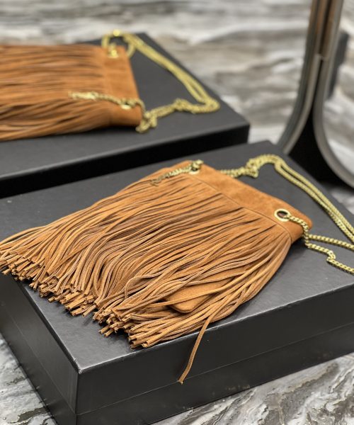 [REP 1:1] Saint Laurent Grace Ladies Tassel Brown For Women, Women's Bags 8.3in/21cm YSL