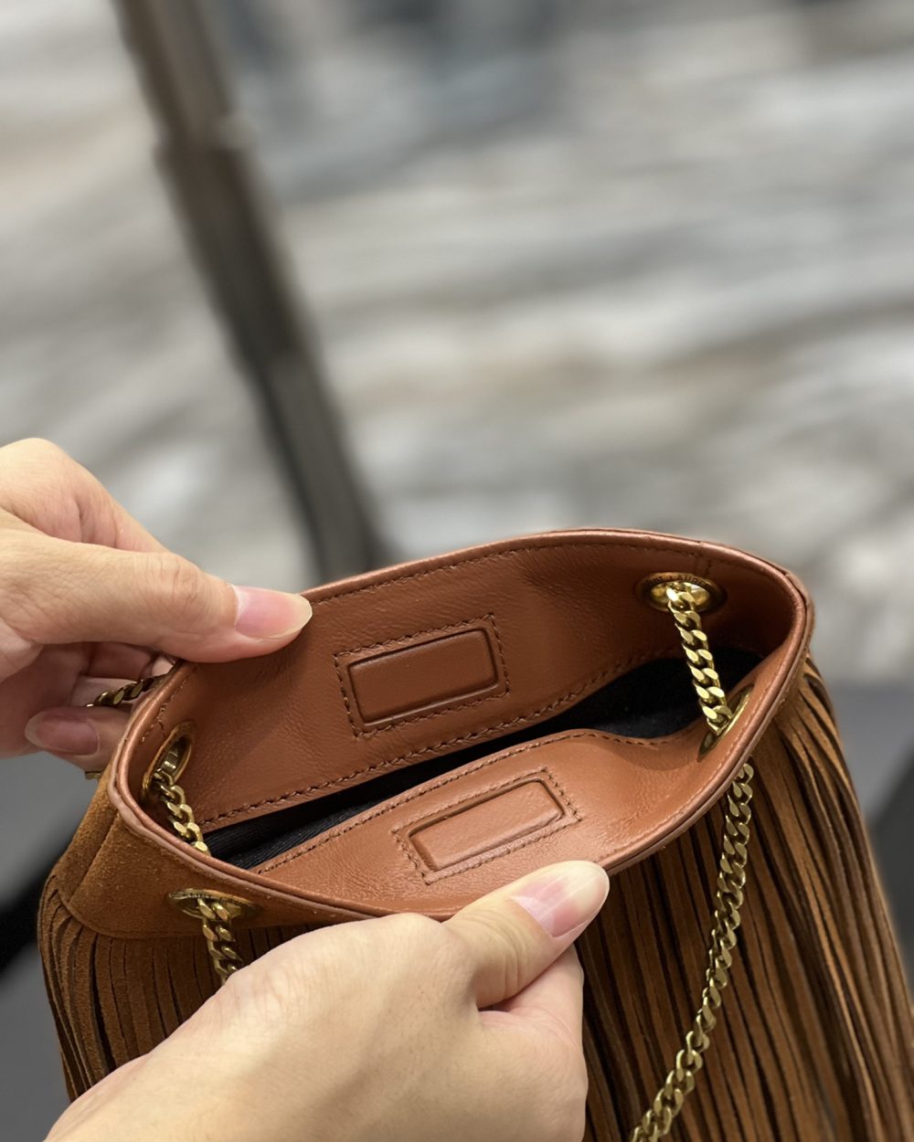 [REP 1:1] Saint Laurent Grace Ladies Tassel Brown For Women, Women's Bags 8.3in/21cm YSL