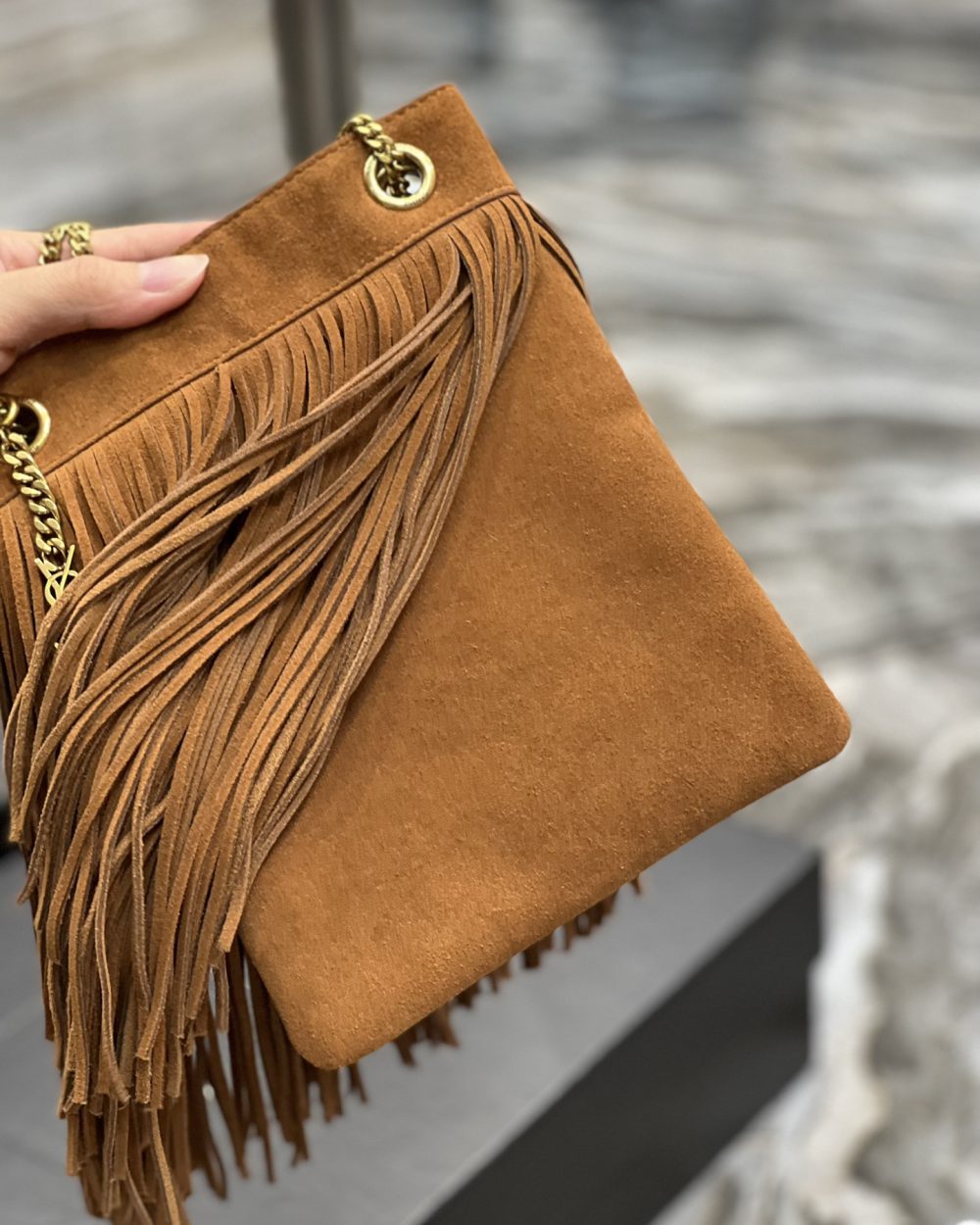 [REP 1:1] Saint Laurent Grace Ladies Tassel Brown For Women, Women's Bags 8.3in/21cm YSL