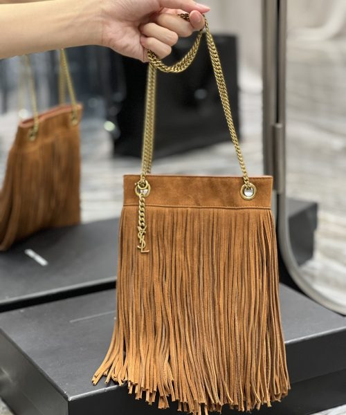 [REP 1:1] Saint Laurent Grace Ladies Tassel Brown For Women, Women's Bags 8.3in/21cm YSL