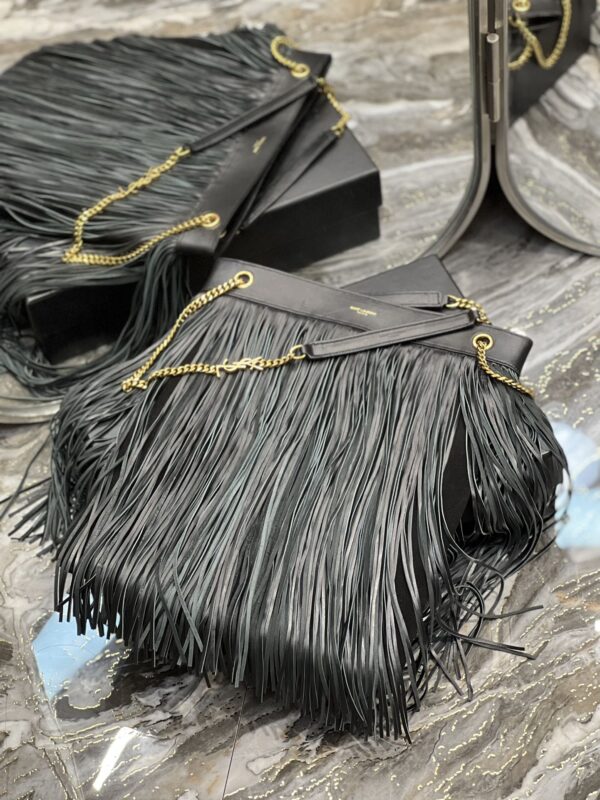 [REP 1:1] Saint Laurent Grace Ladies Tassel Grey For Women, Women's Bags 13.8in/35cm YSL