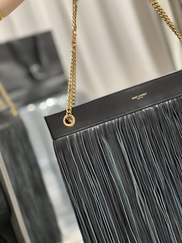 [REP 1:1] Saint Laurent Grace Ladies Tassel Grey For Women, Women's Bags 13.8in/35cm YSL