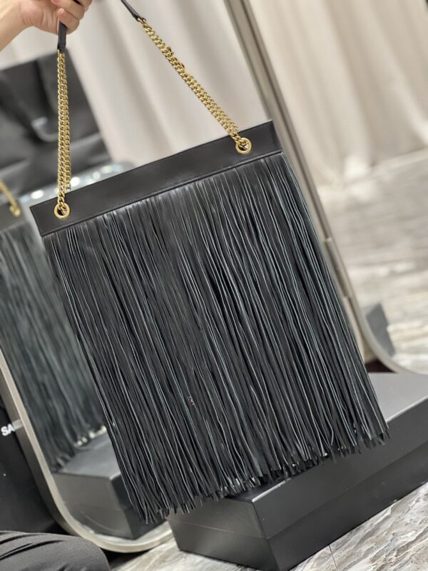 [REP 1:1] Saint Laurent Grace Ladies Tassel Grey For Women, Women's Bags 13.8in/35cm YSL