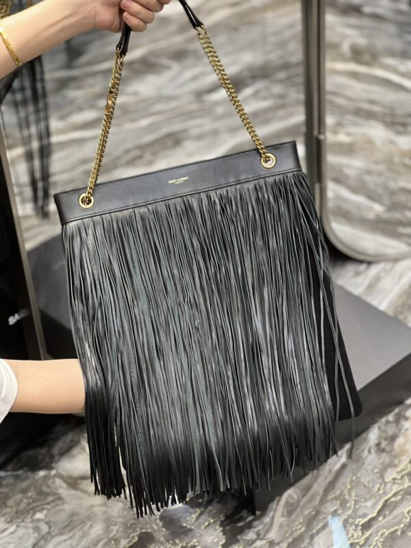 [REP 1:1] Saint Laurent Grace Ladies Tassel Grey For Women, Women's Bags 13.8in/35cm YSL