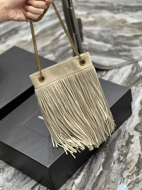 [REP 1:1] Saint Laurent Grace Ladies Tassel White For Women, Women's Bags 8.3in/21cm YSL