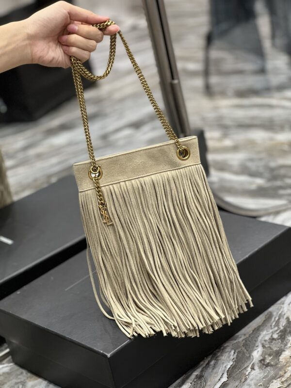 [REP 1:1] Saint Laurent Grace Ladies Tassel White For Women, Women's Bags 8.3in/21cm YSL